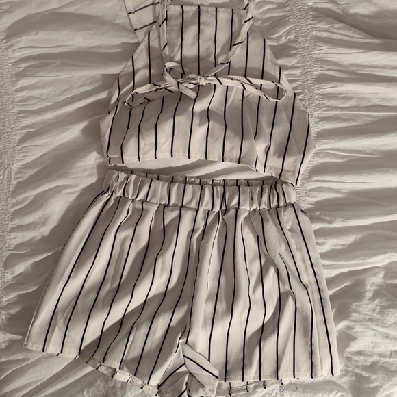 Two-piece Halter Crop and Short Set - Picture 1 of 2